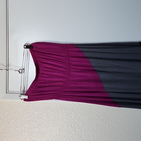 60" HPS rayon jersey color block tube maxi dress - Picture 2 of 3